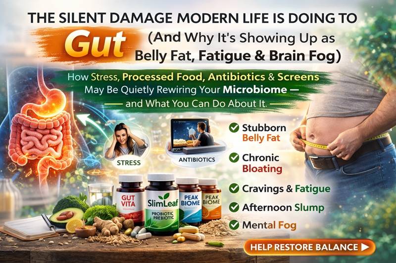 The Silent Damage Modern Life Is Doing to Your Gut (And Why It’s Showing Up as Belly Fat, Fatigue & Brain Fog)