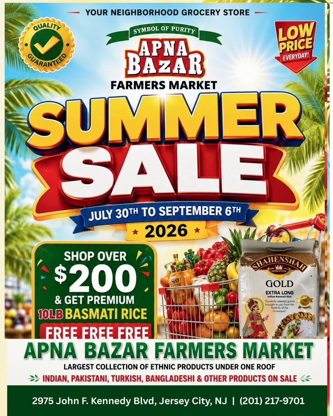 Summer Sale 2026 at Apna Bazar Jersey City | Save on Indian Groceries